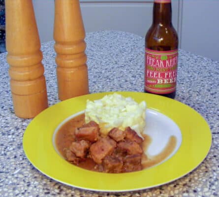 Pork stew with Freak Kriek