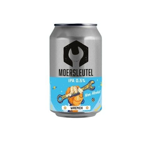 Moersleutel Wrench IPA 0,5 % : une IPA trouble à faible teneur en alcool, en canette de 44 cl, de la brasserie Moersleutel